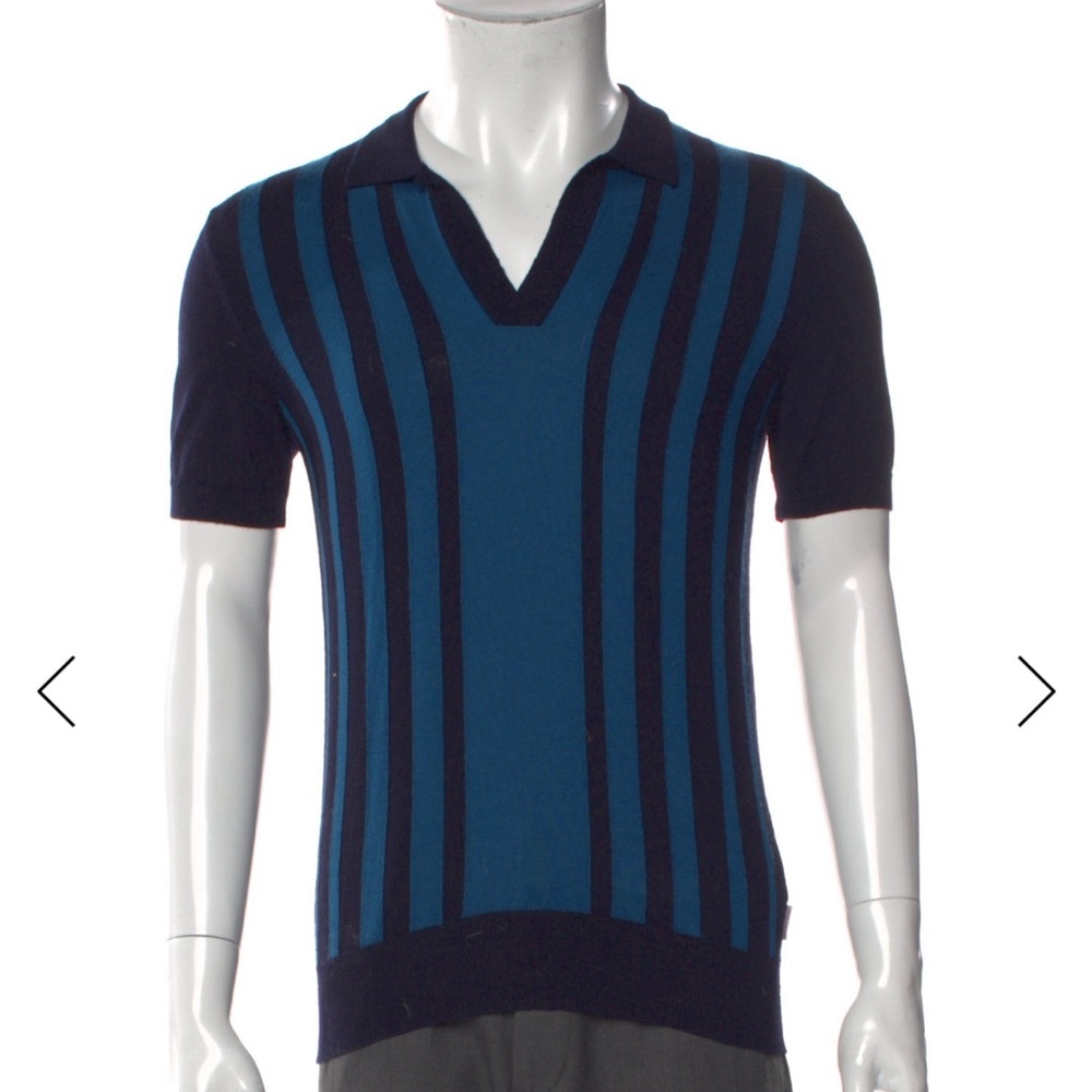 Orlebar Brown Merino Wool Striped Polo — MSRP $325
